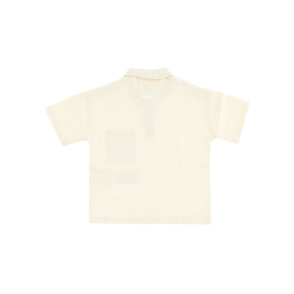 Jersey polo shirt with logo print