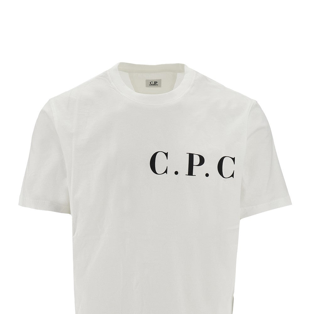 T-shirt con stampa logo lettering