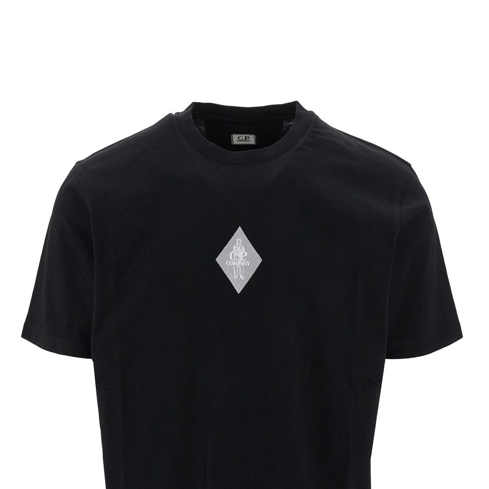 T-shirt con stampa logo sul retro