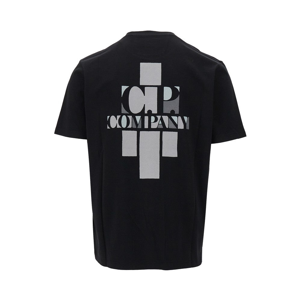 T-shirt con stampa logo sul retro