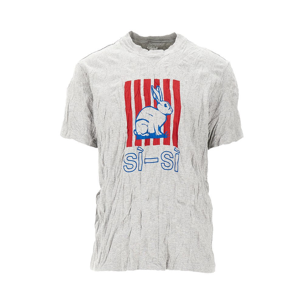 Rabbit print froissé jersey T-shirt