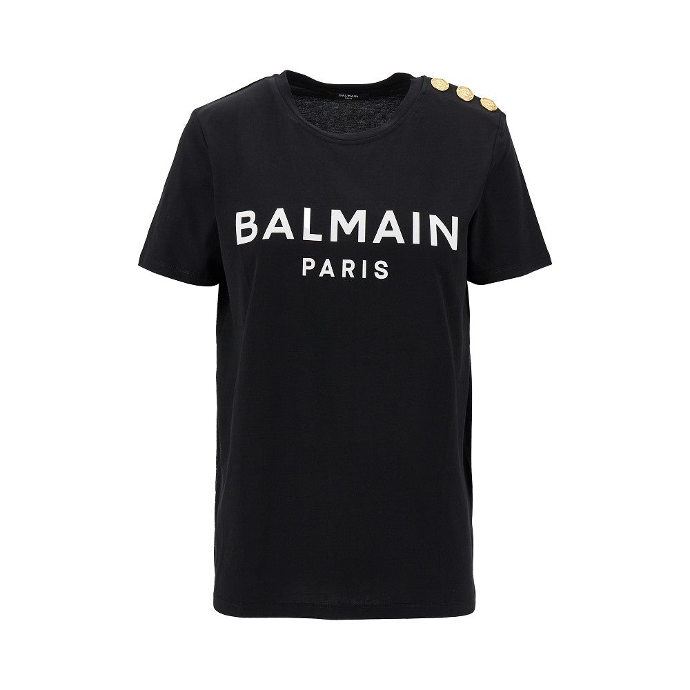 T-shirt with logo print and buttons