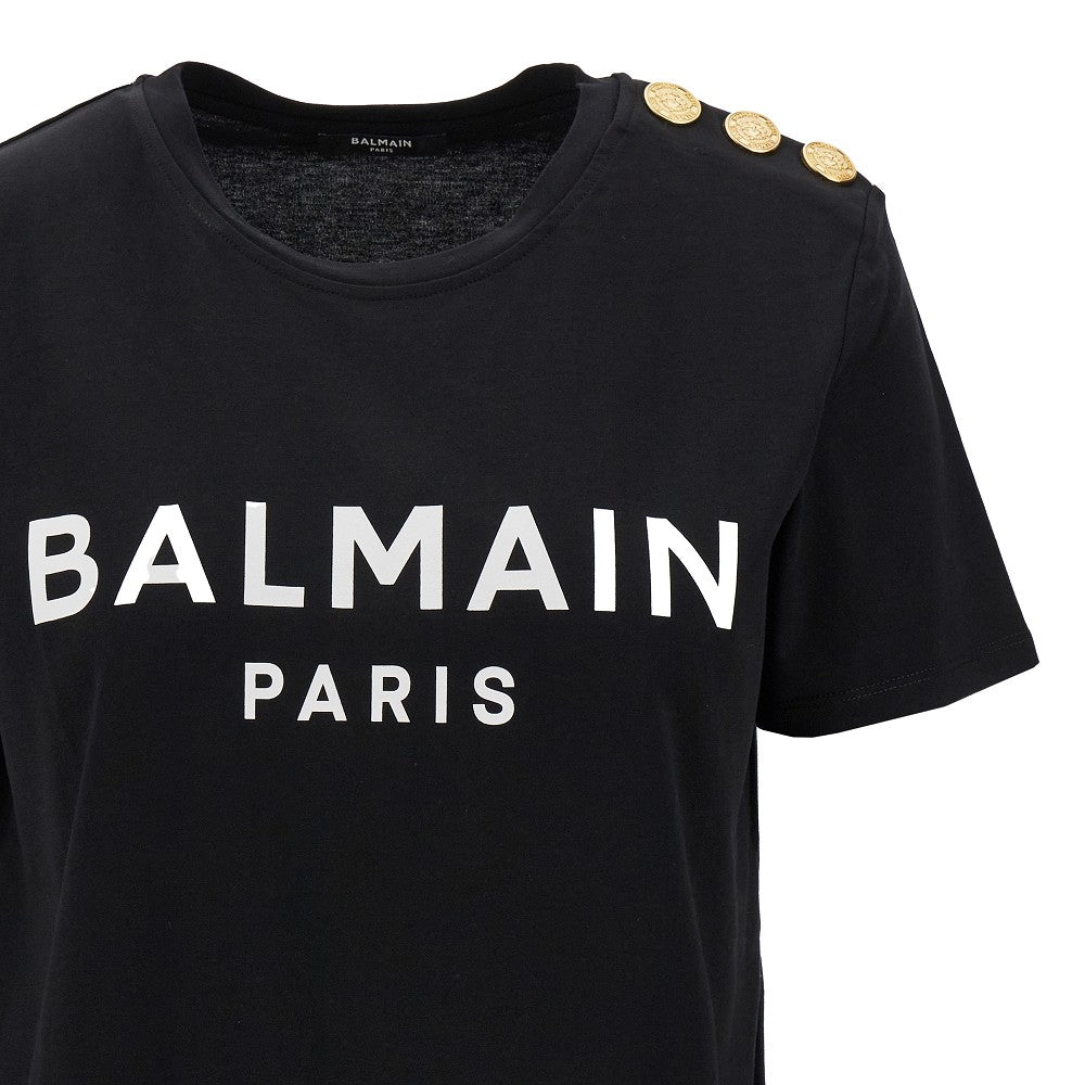 T-shirt with logo print and buttons