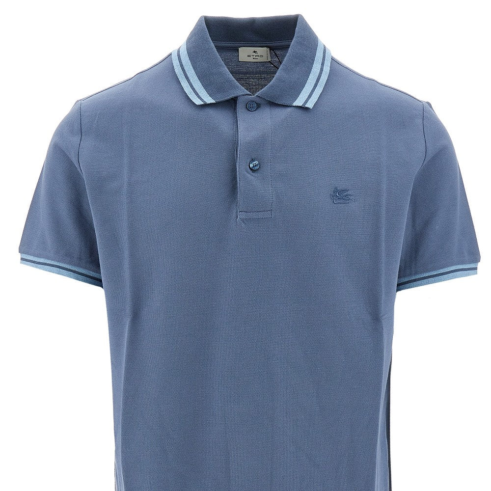 Pegaso embroidery piquet polo shirt