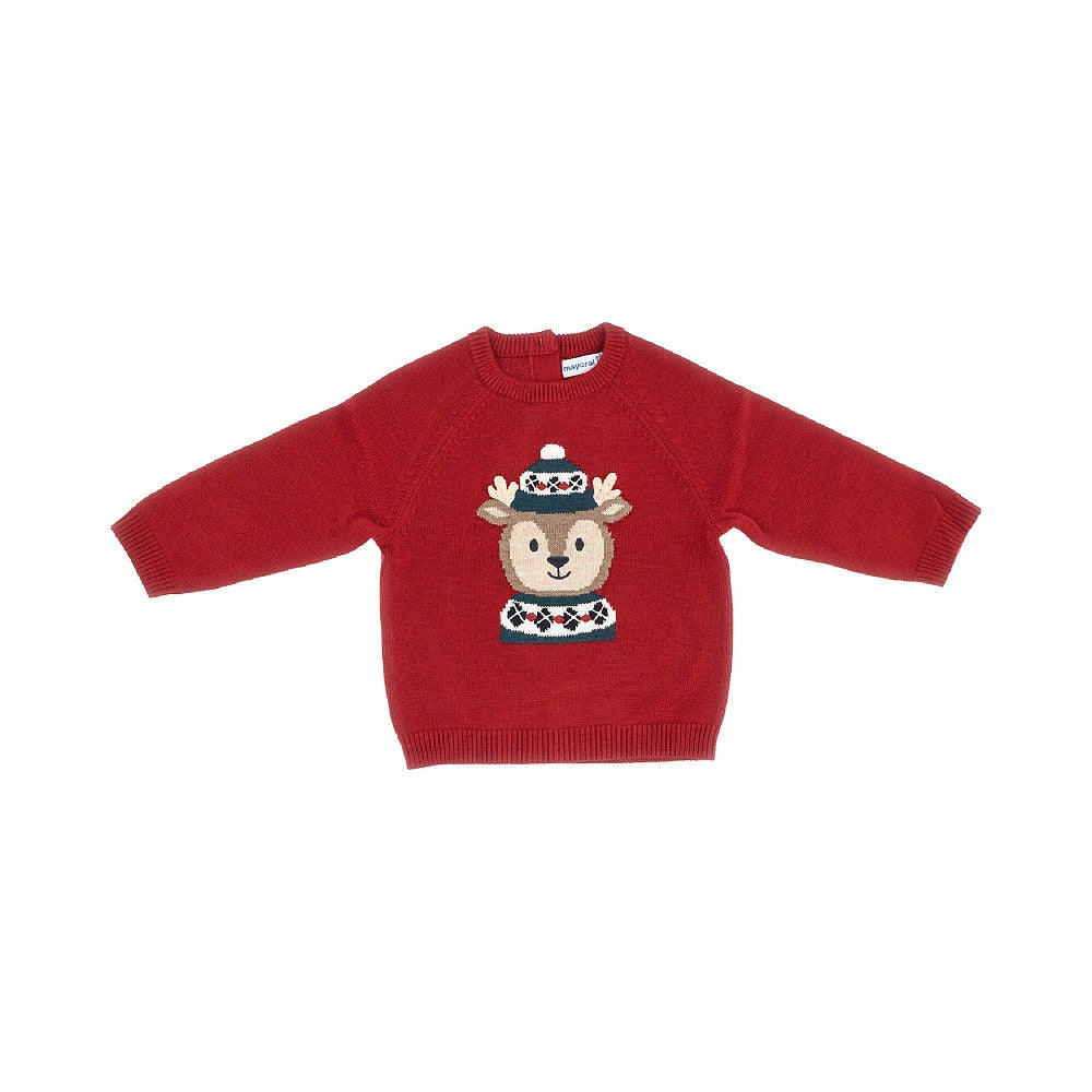 Pullover con intarsio renna