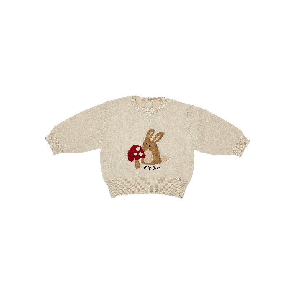 Knitted sweater with scalloped edges