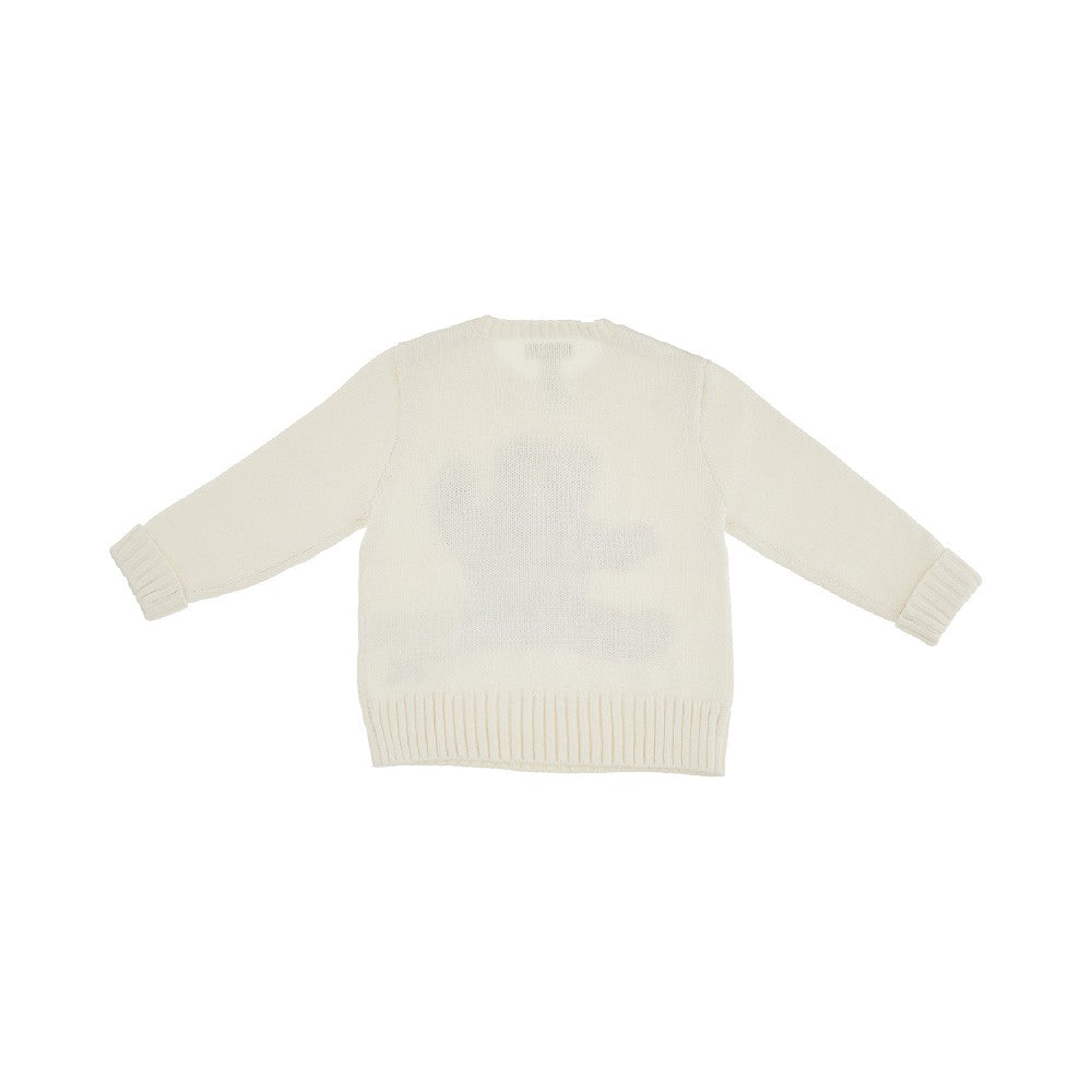 Bear inlay cotton sweater