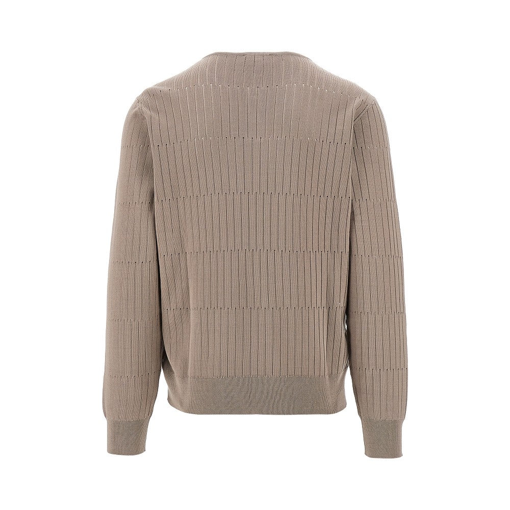 Pullover in cotone con collo serafino