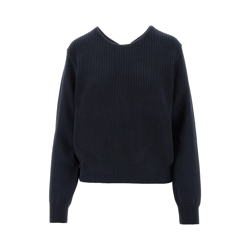 Pullover in misto cotone con incrocio