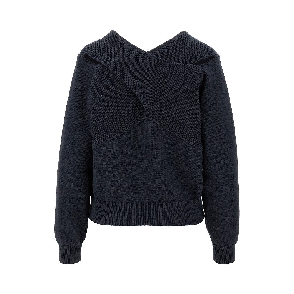 Pullover in misto cotone con incrocio