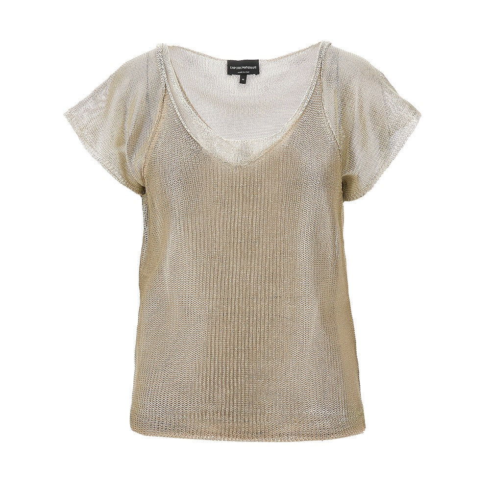 Top in maglia laminata