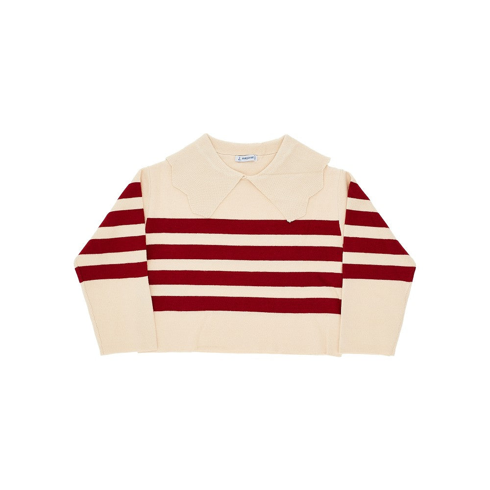 Knitted sweater with collar