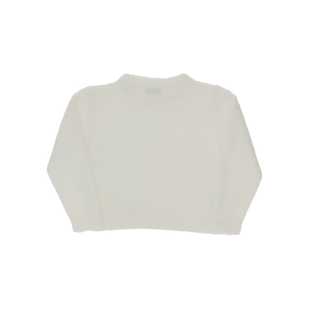 Pullover girocollo in pelliccia sintetica