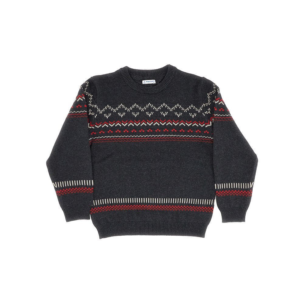 Pullover in misto cotone jacquard