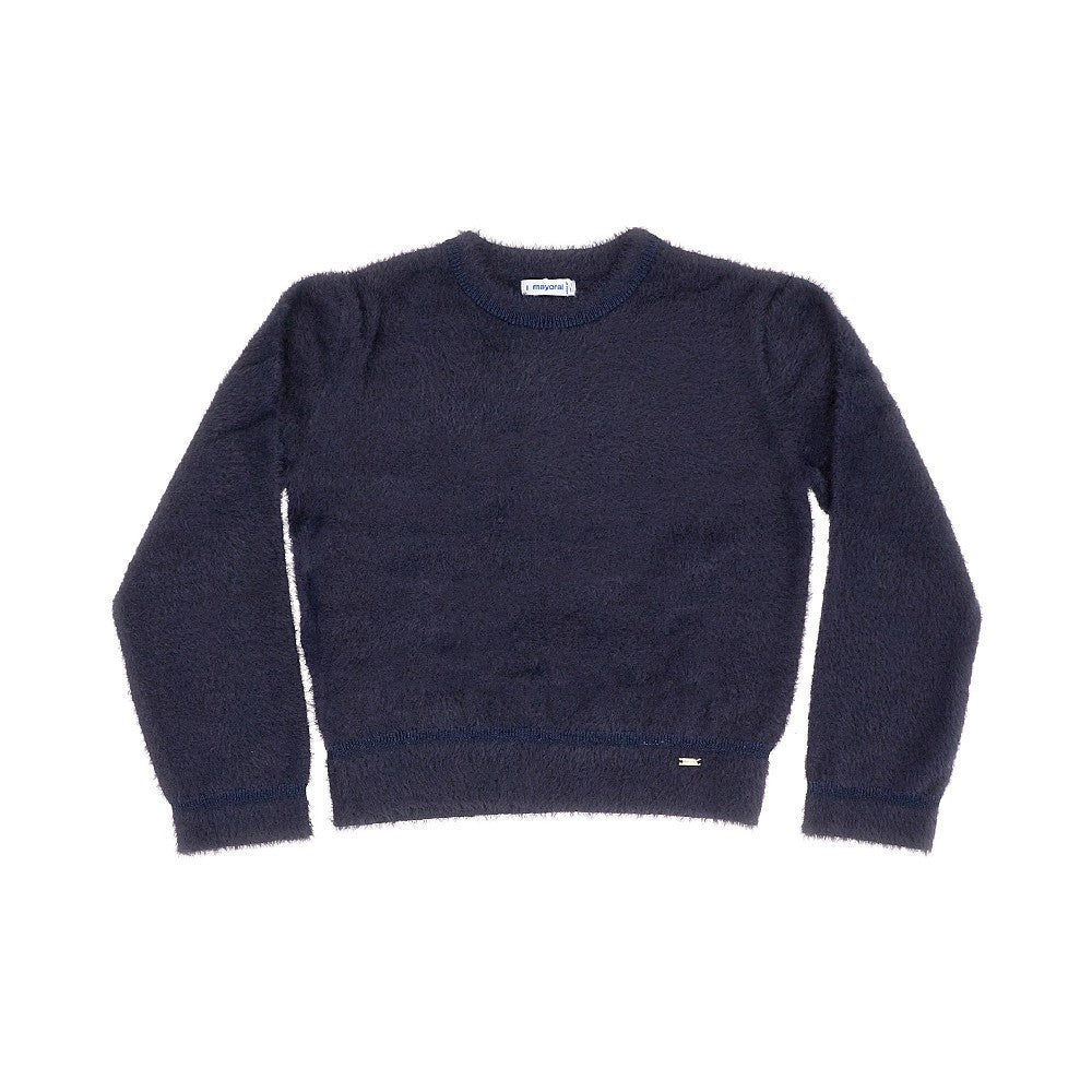 Pullover pellicciotto con finiture lurex