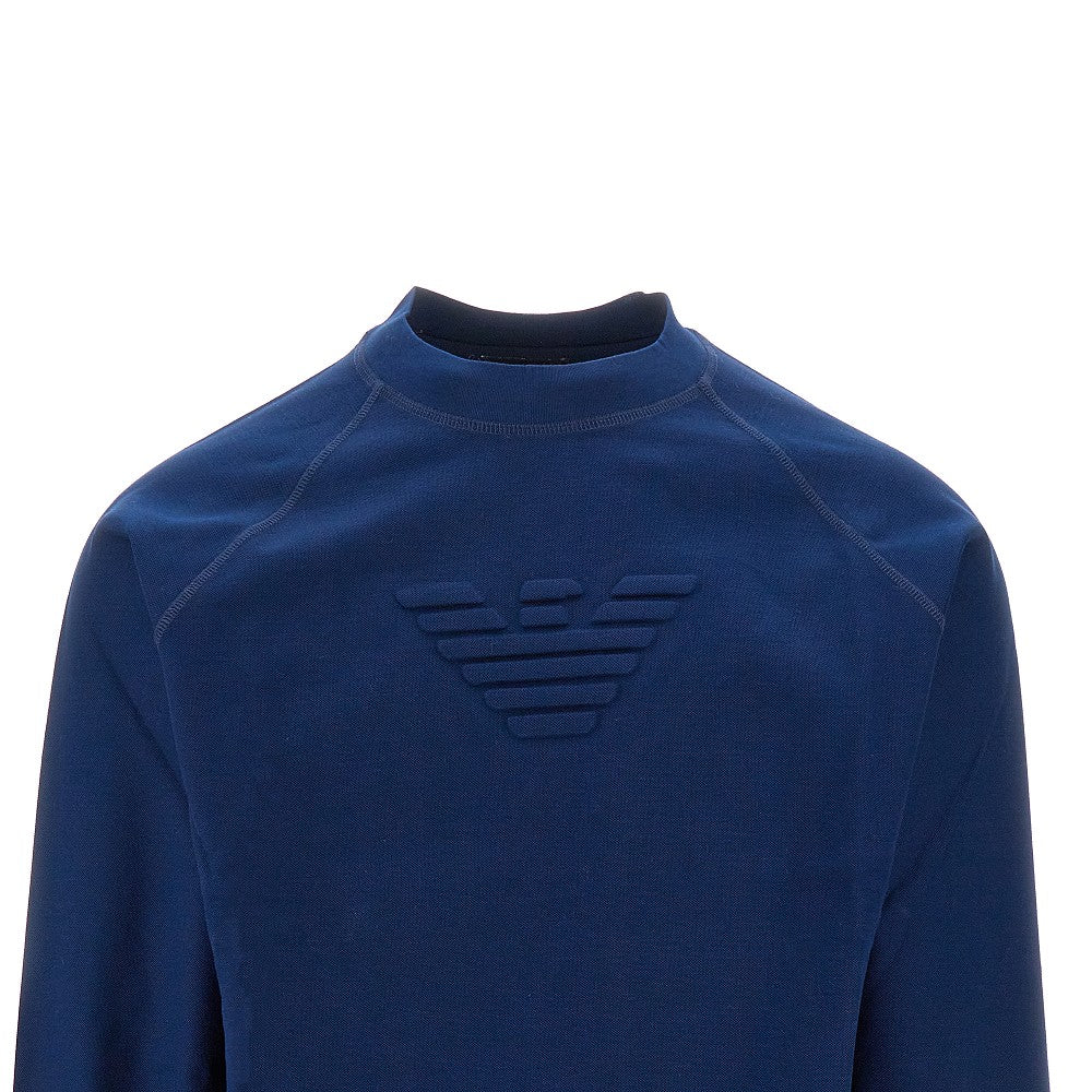 Embossed logo piquet sweatshirt
