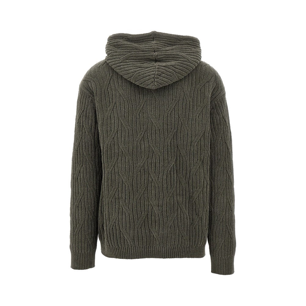 Pullover in misto cotone con cappuccio