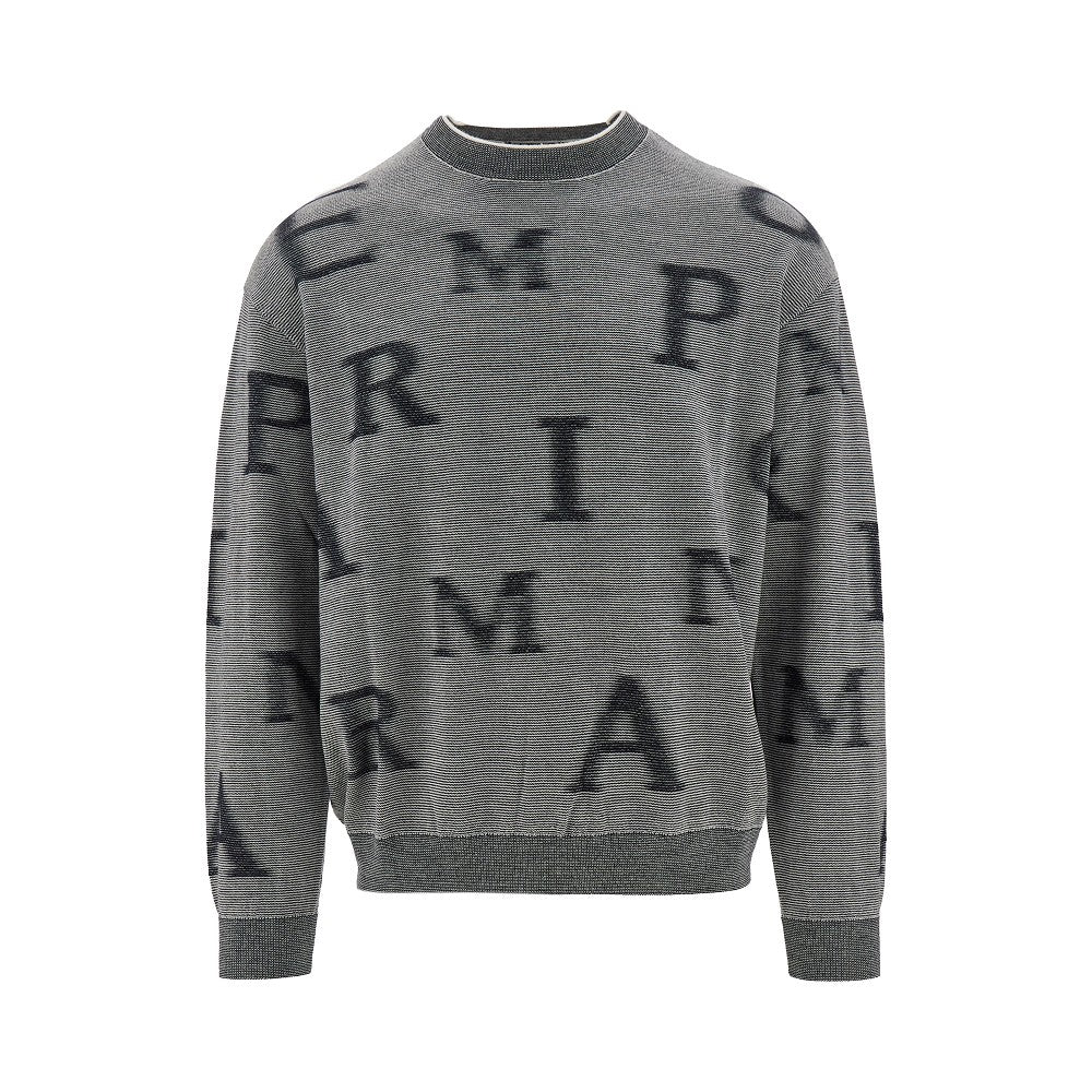 Faded logo motif wool sweater