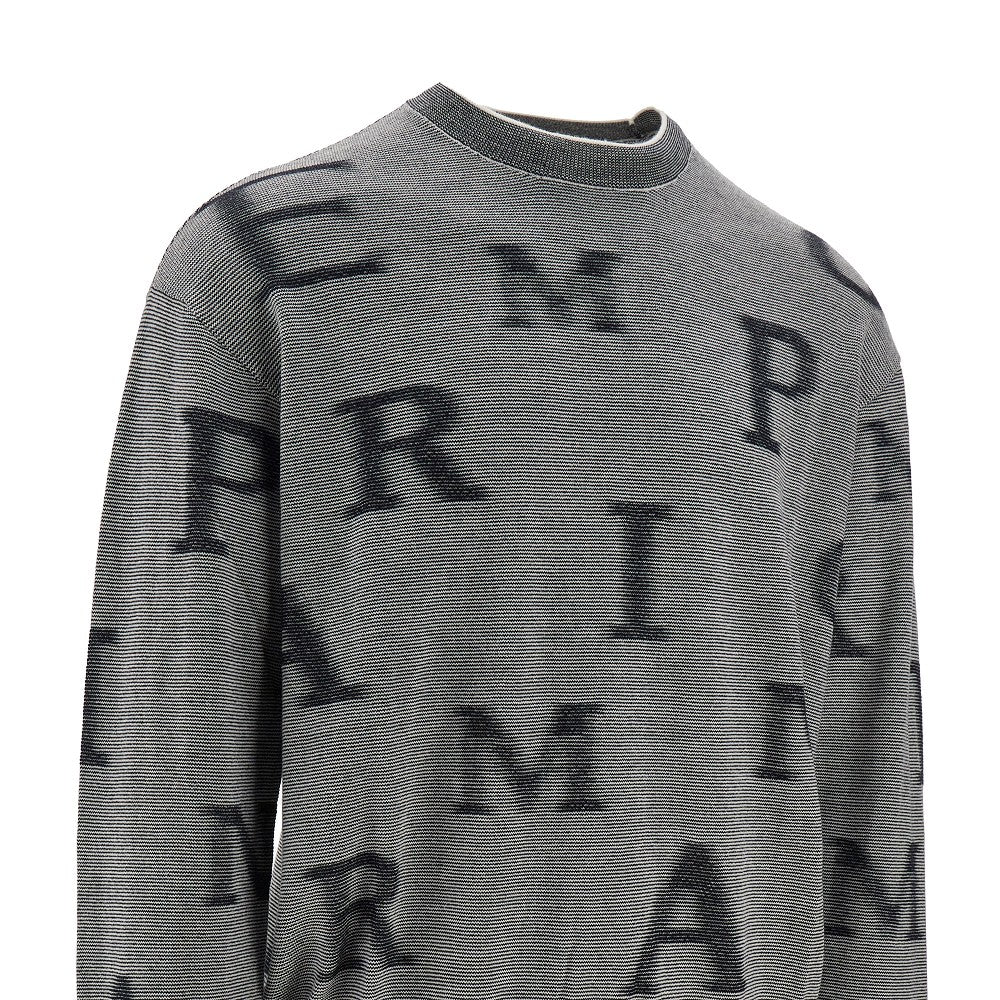 Faded logo motif wool sweater