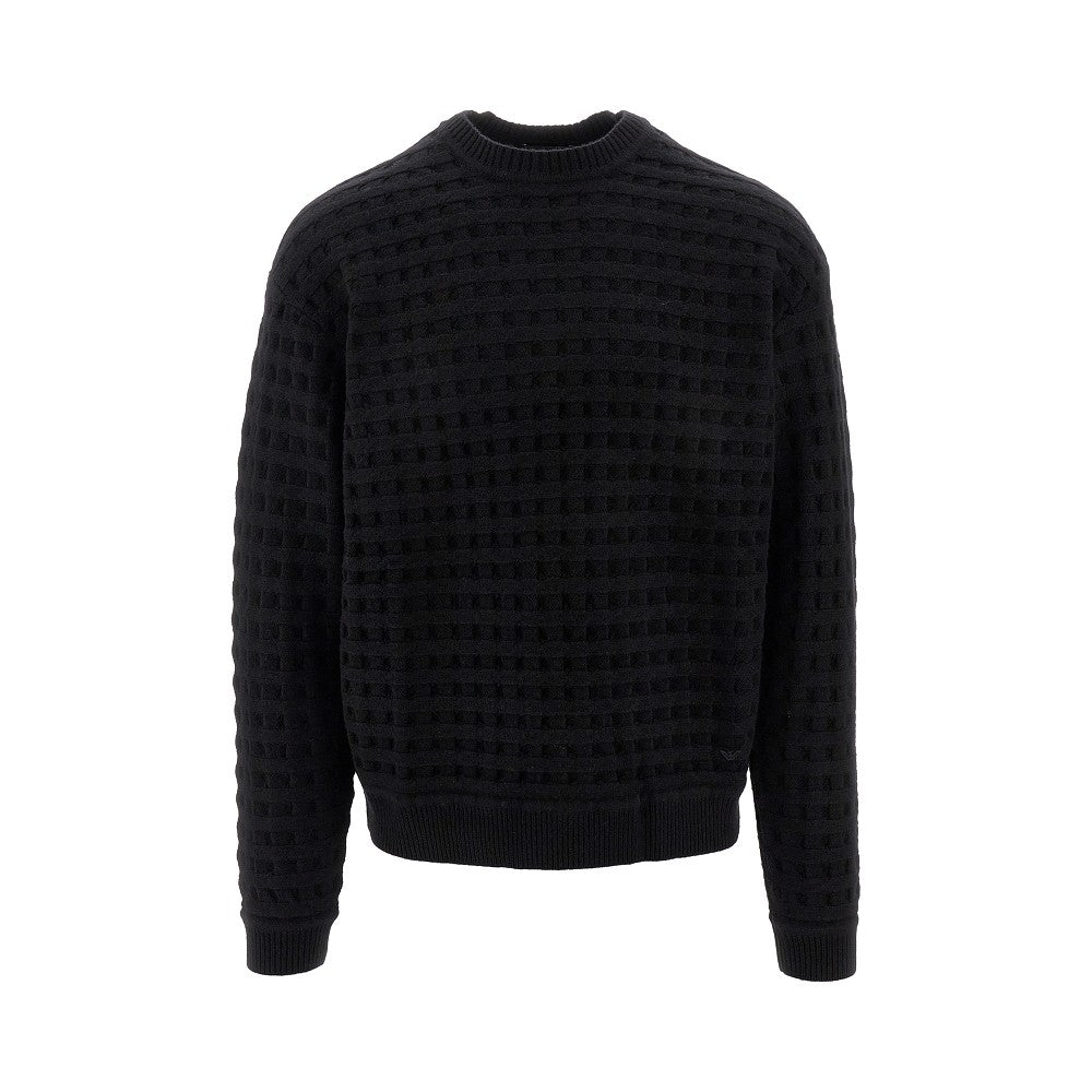 Jacquard virgin wool sweater