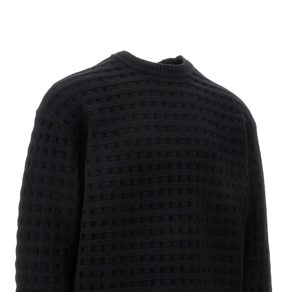 Jacquard virgin wool sweater