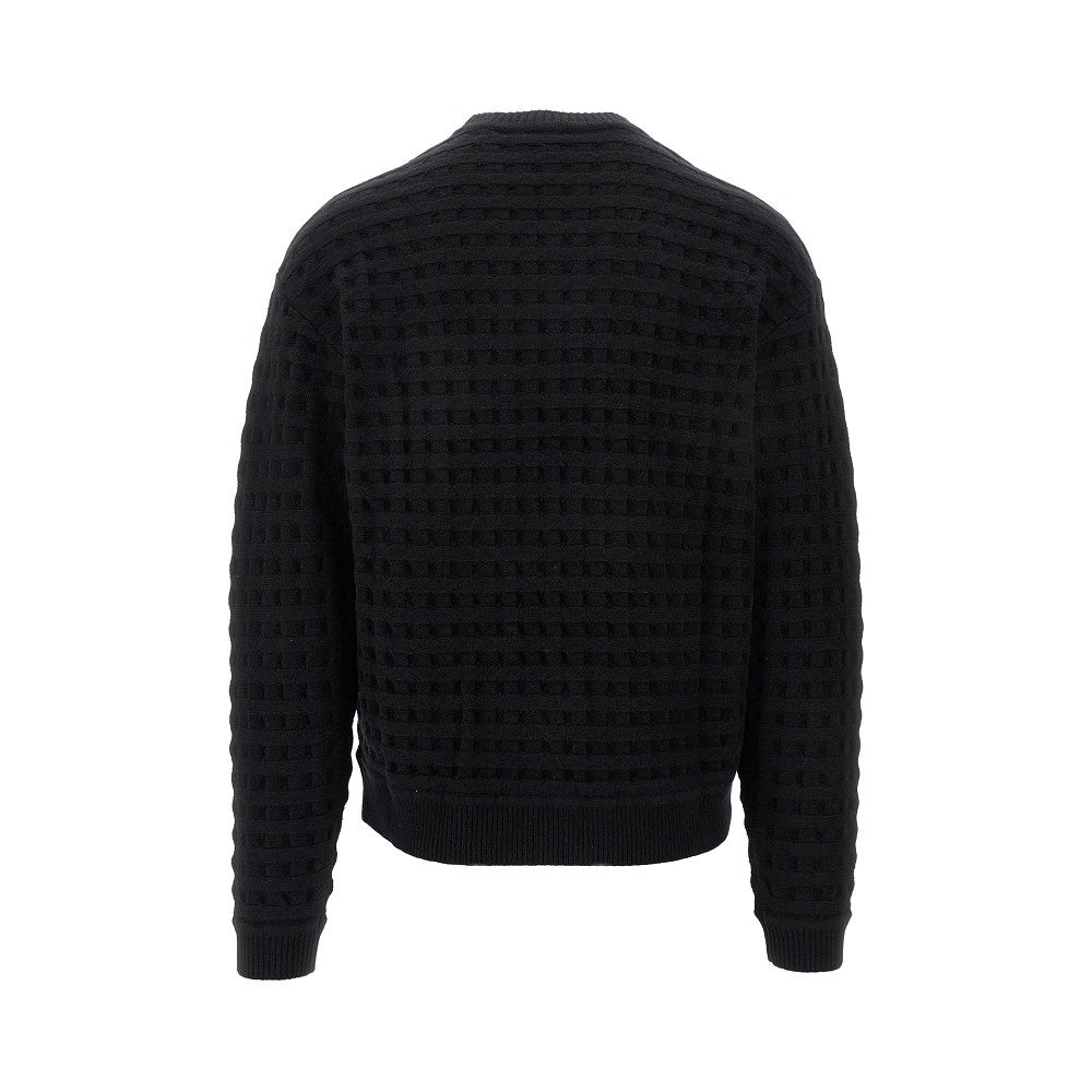 Jacquard virgin wool sweater