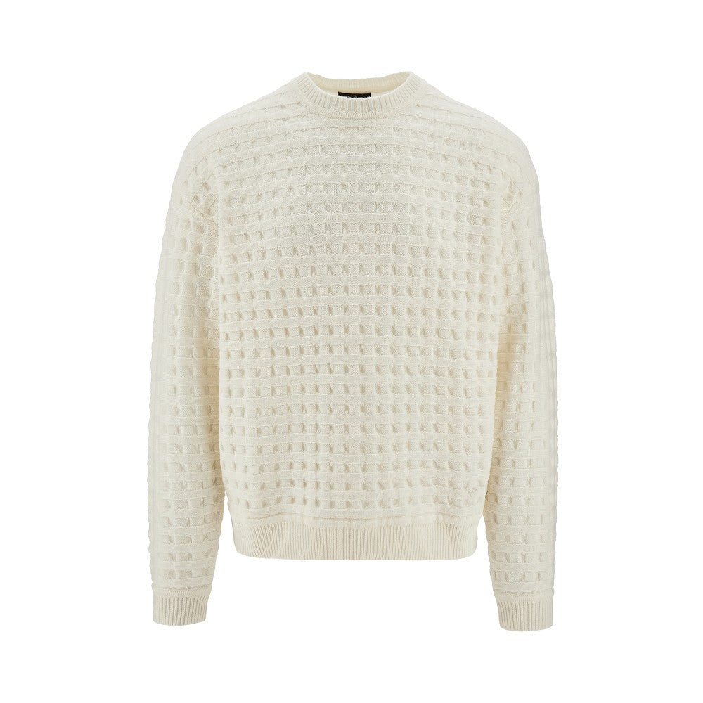 Jacquard virgin wool sweater