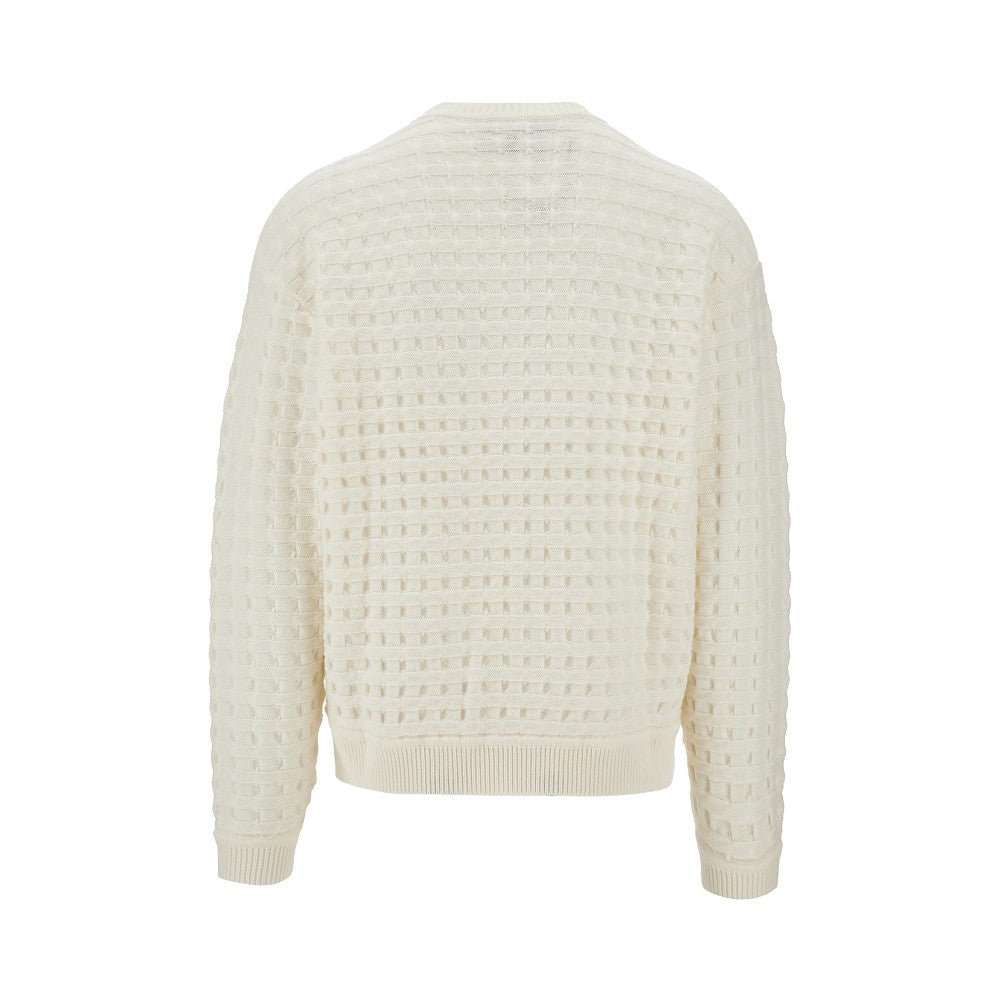 Jacquard virgin wool sweater