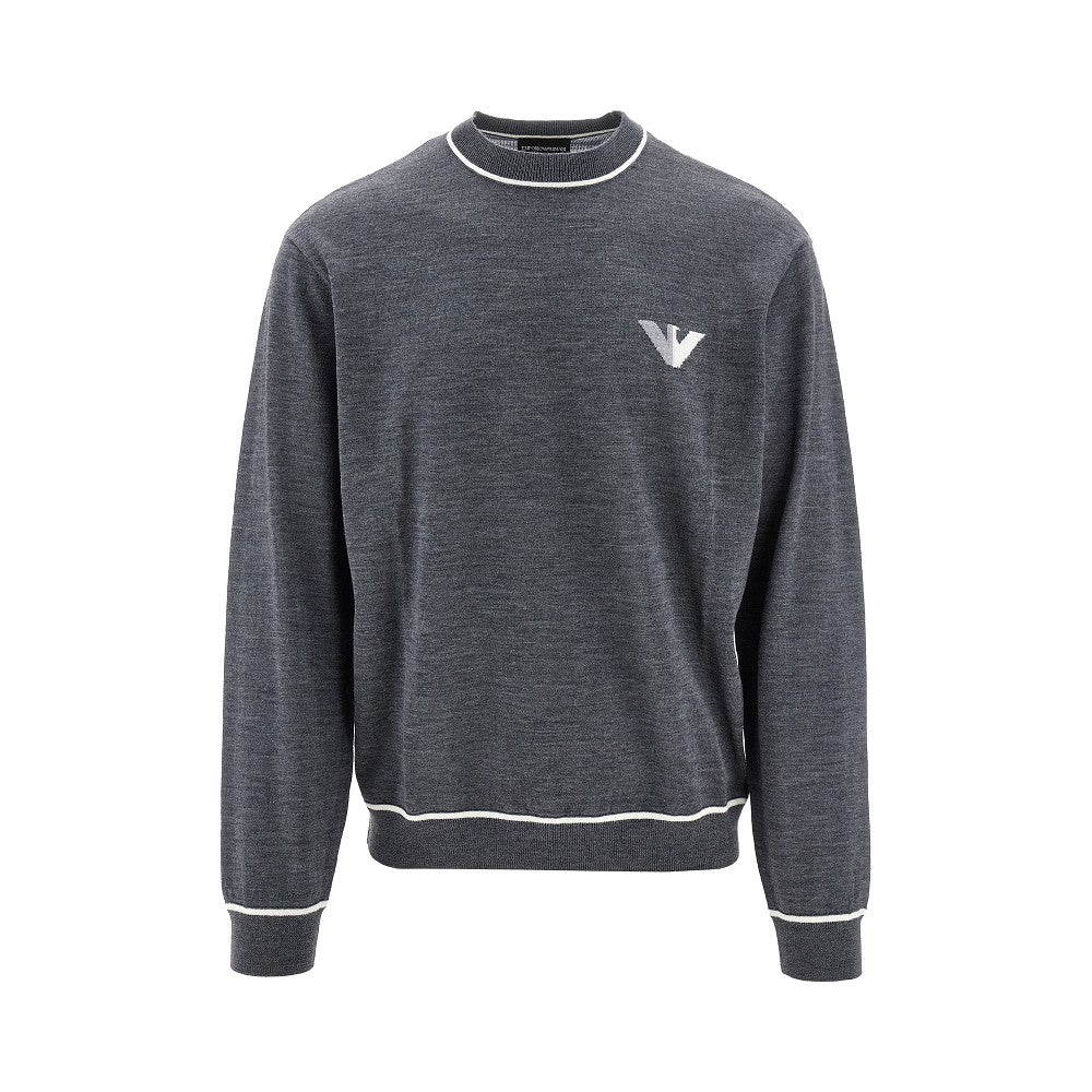 Virgin wool crewneck sweater