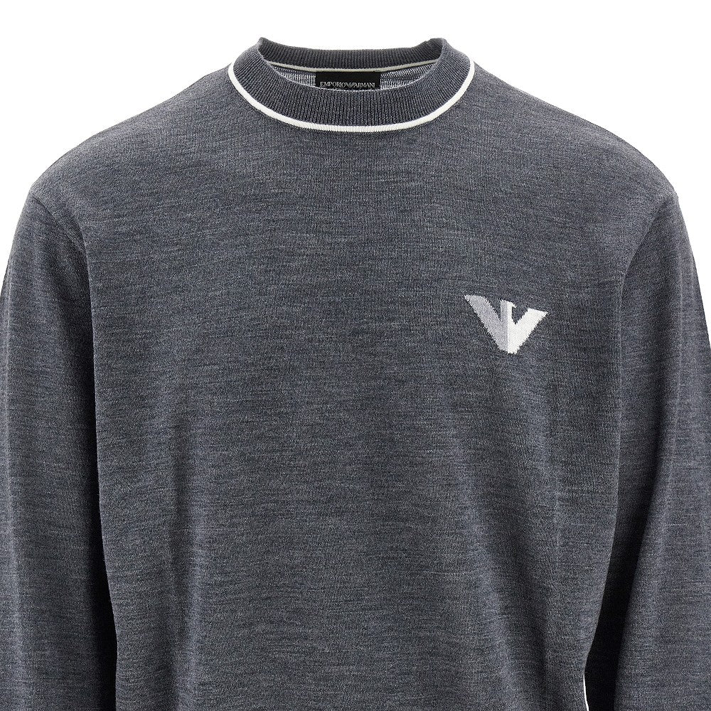 Virgin wool crewneck sweater