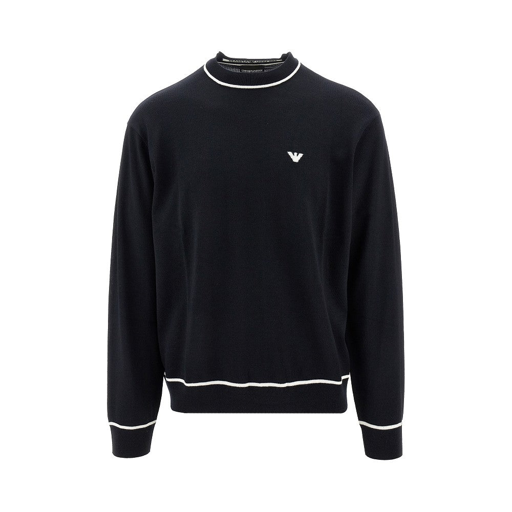 Virgin wool crewneck sweater