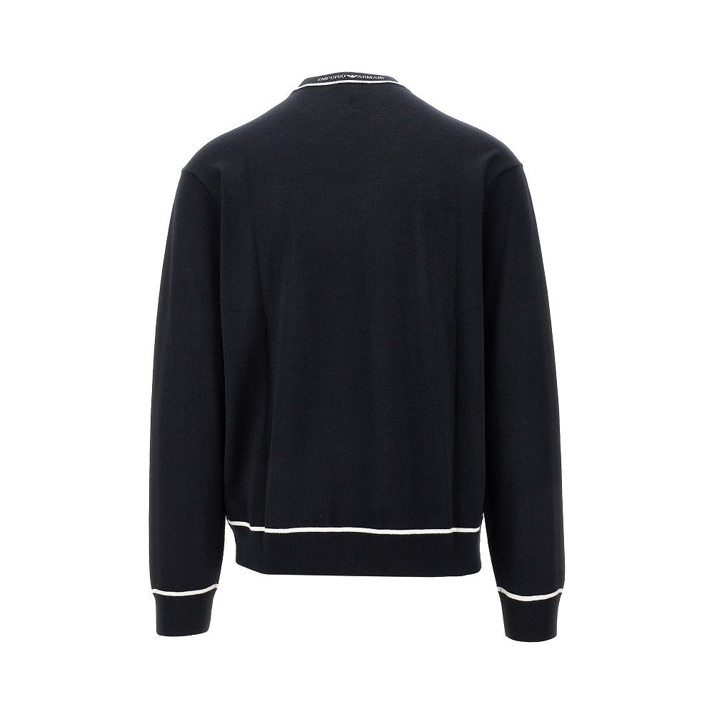 Virgin wool crewneck sweater