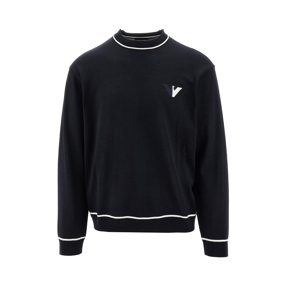 Virgin wool crewneck sweater