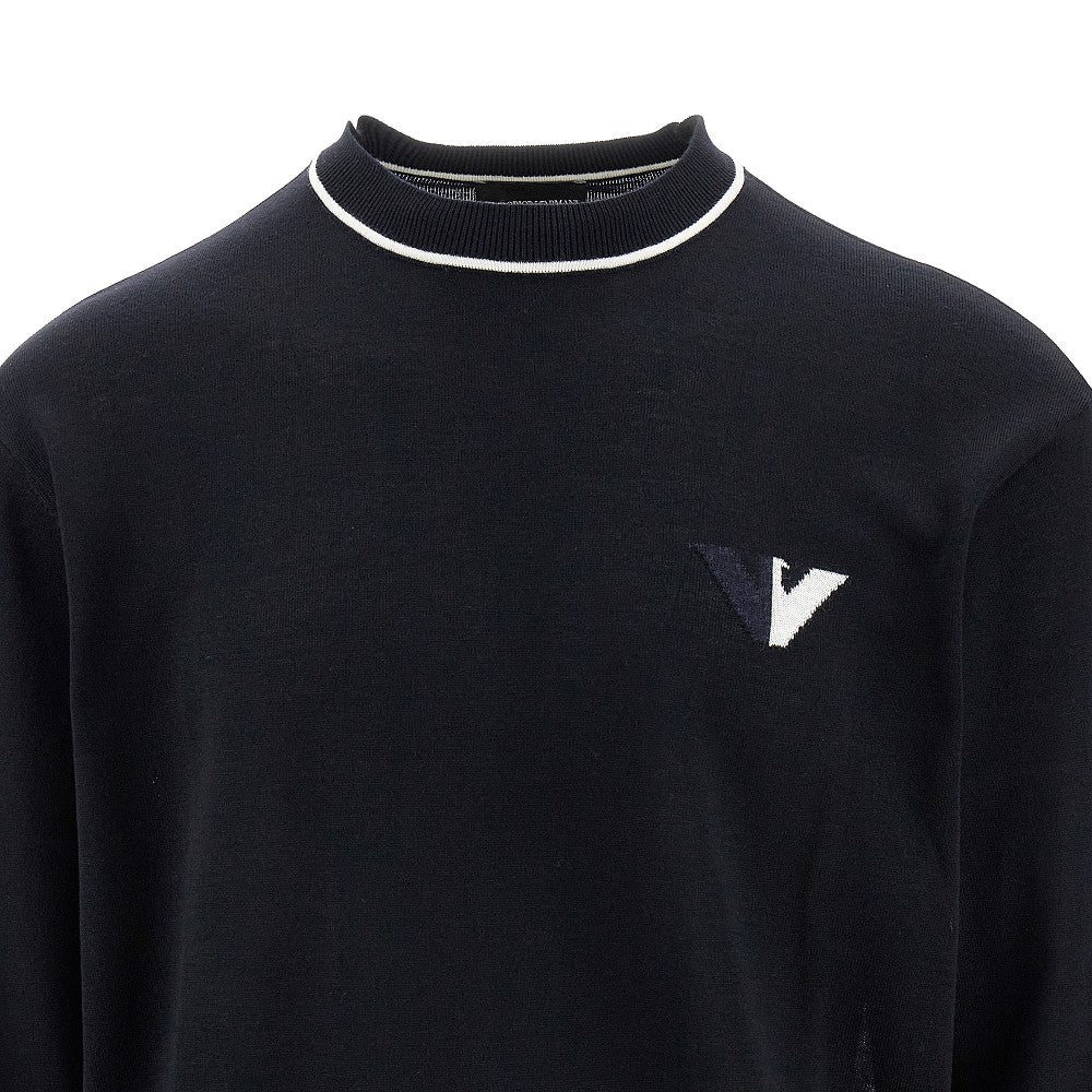 Virgin wool crewneck sweater