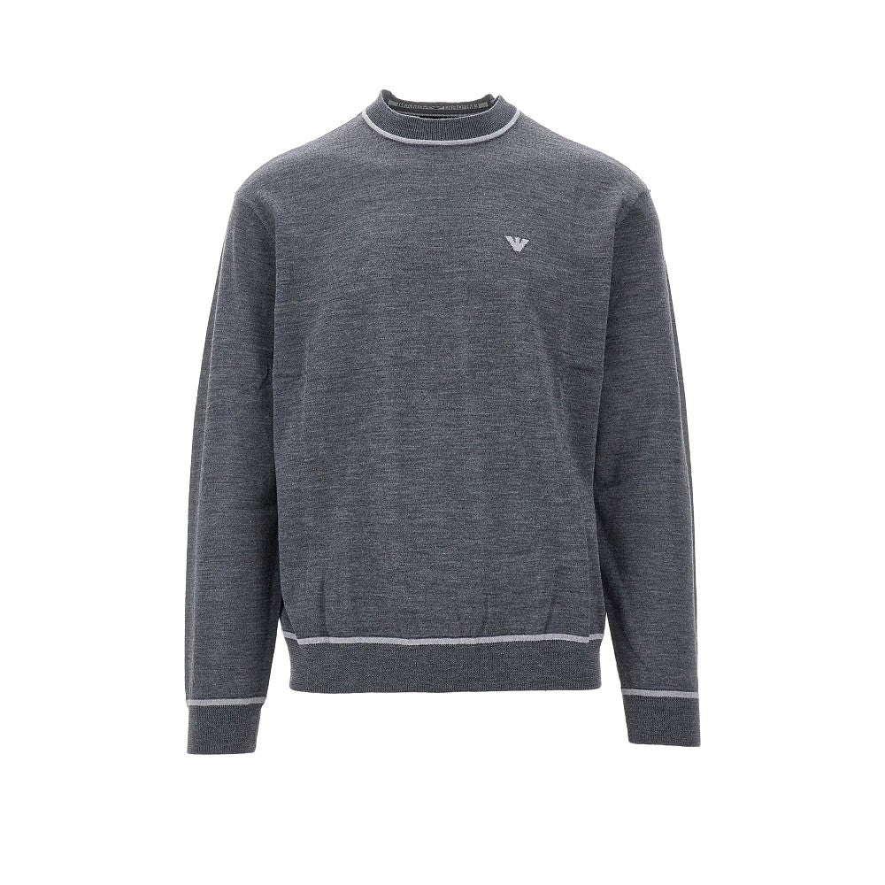 Virgin wool crewneck sweater