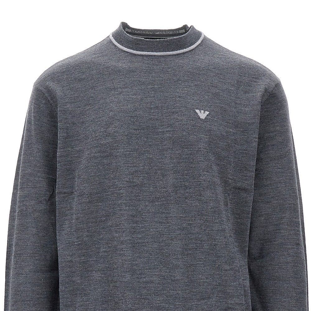 Virgin wool crewneck sweater