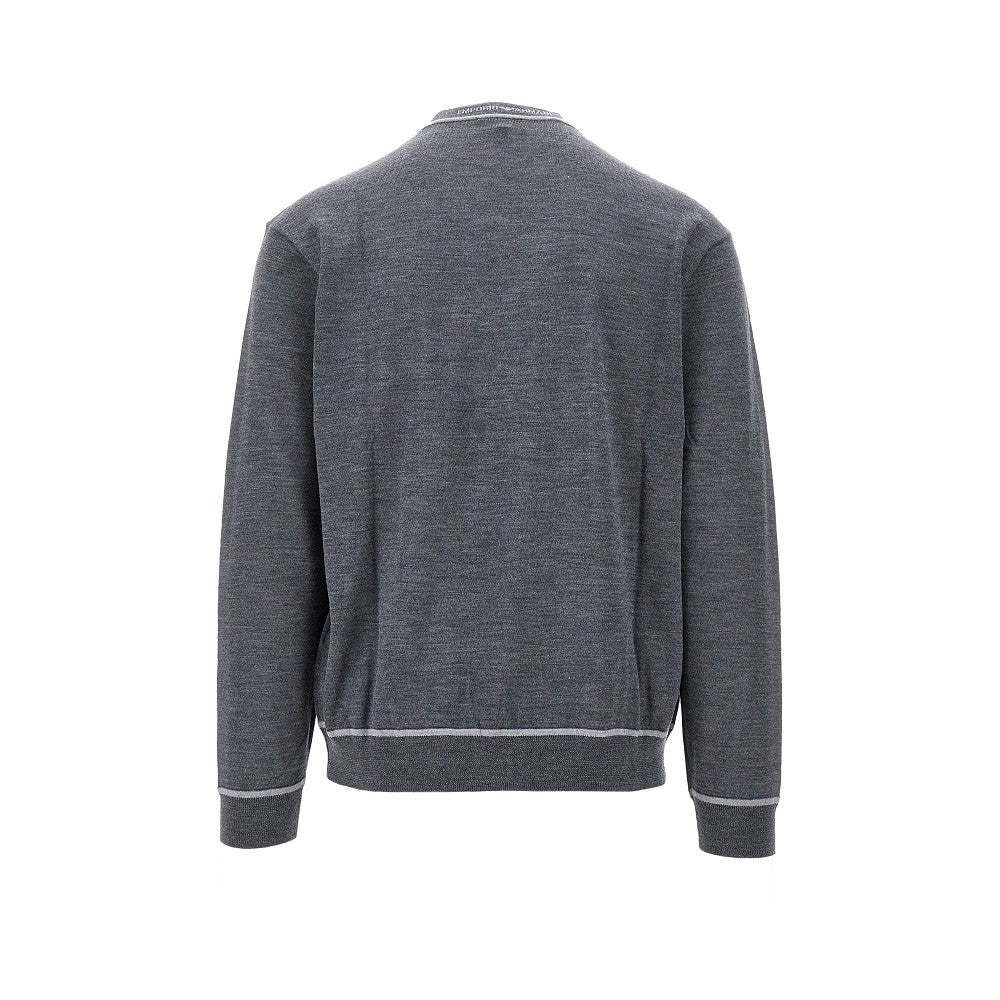 Virgin wool crewneck sweater