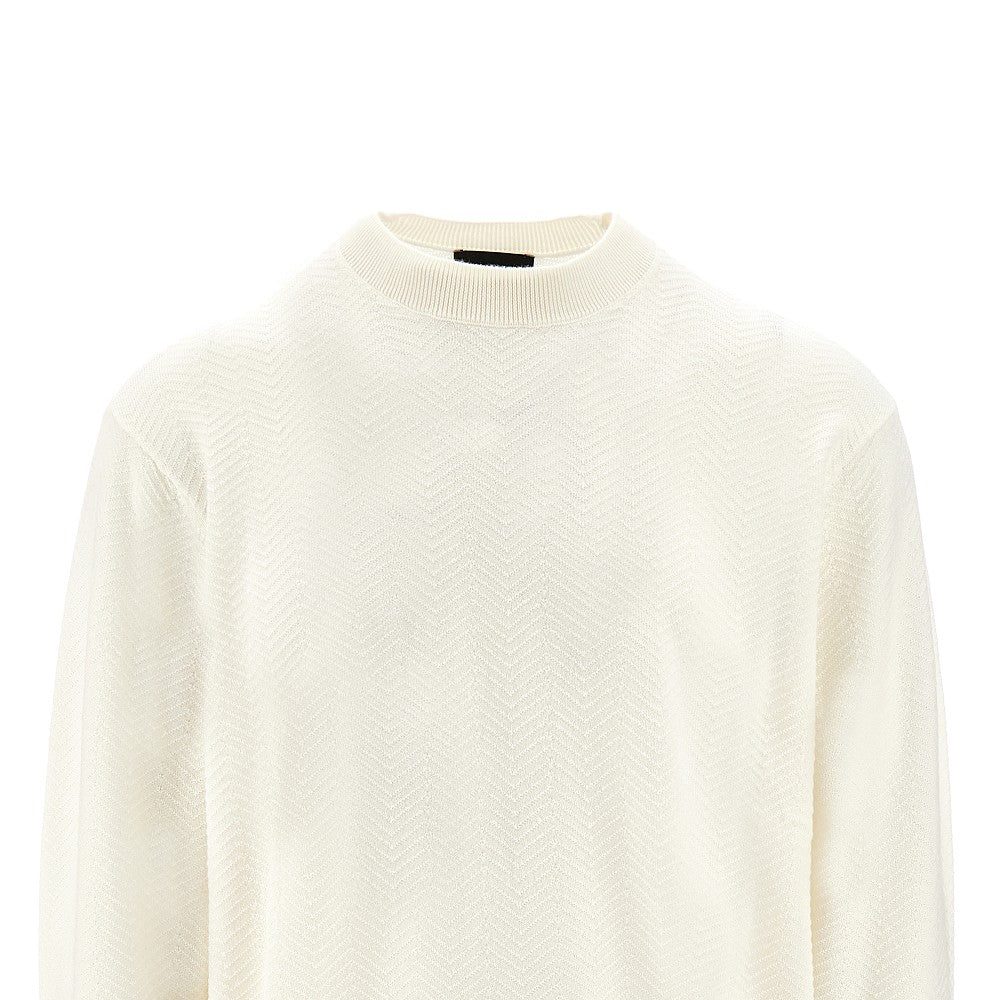 Dolcevita in lana jacquard con logo all-over