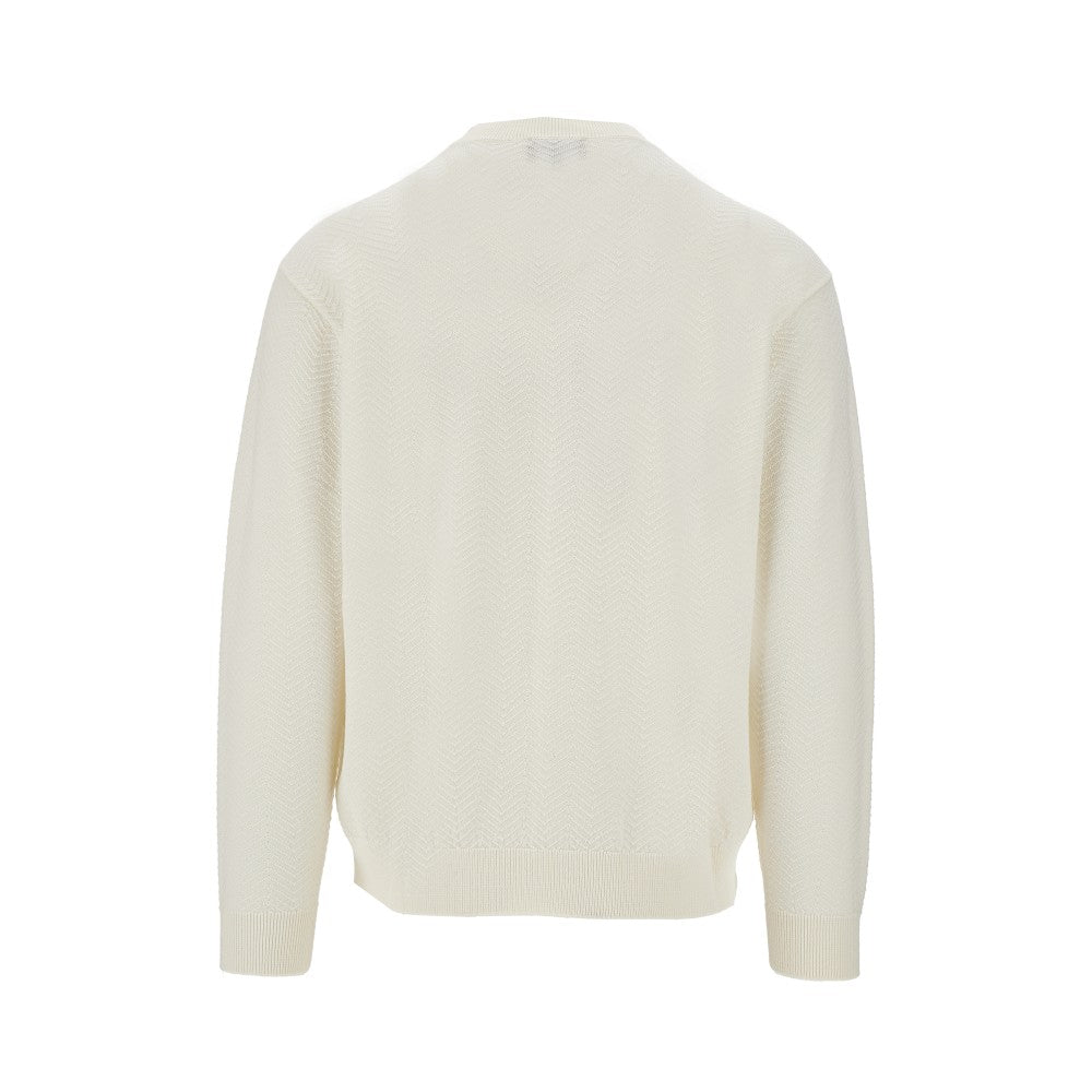 Dolcevita in lana jacquard con logo all-over