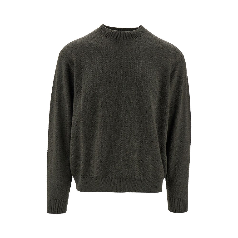 Chevron wool crewneck sweater