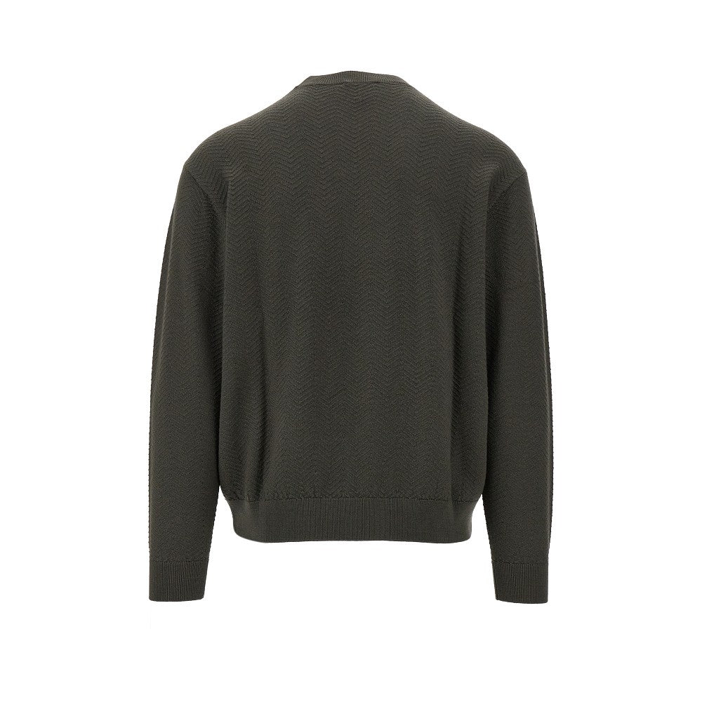 Chevron wool crewneck sweater