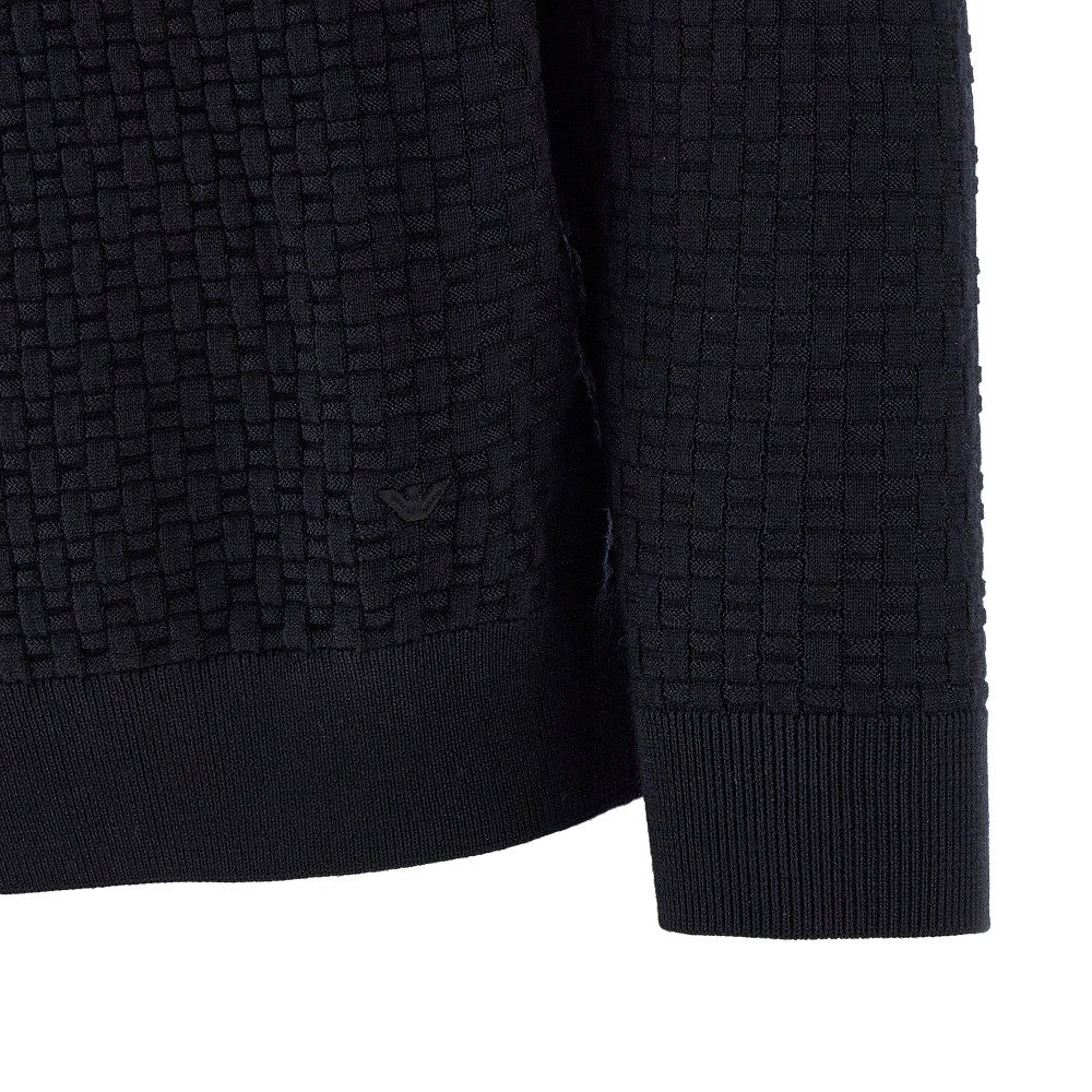 Jacquard wool crewneck sweater