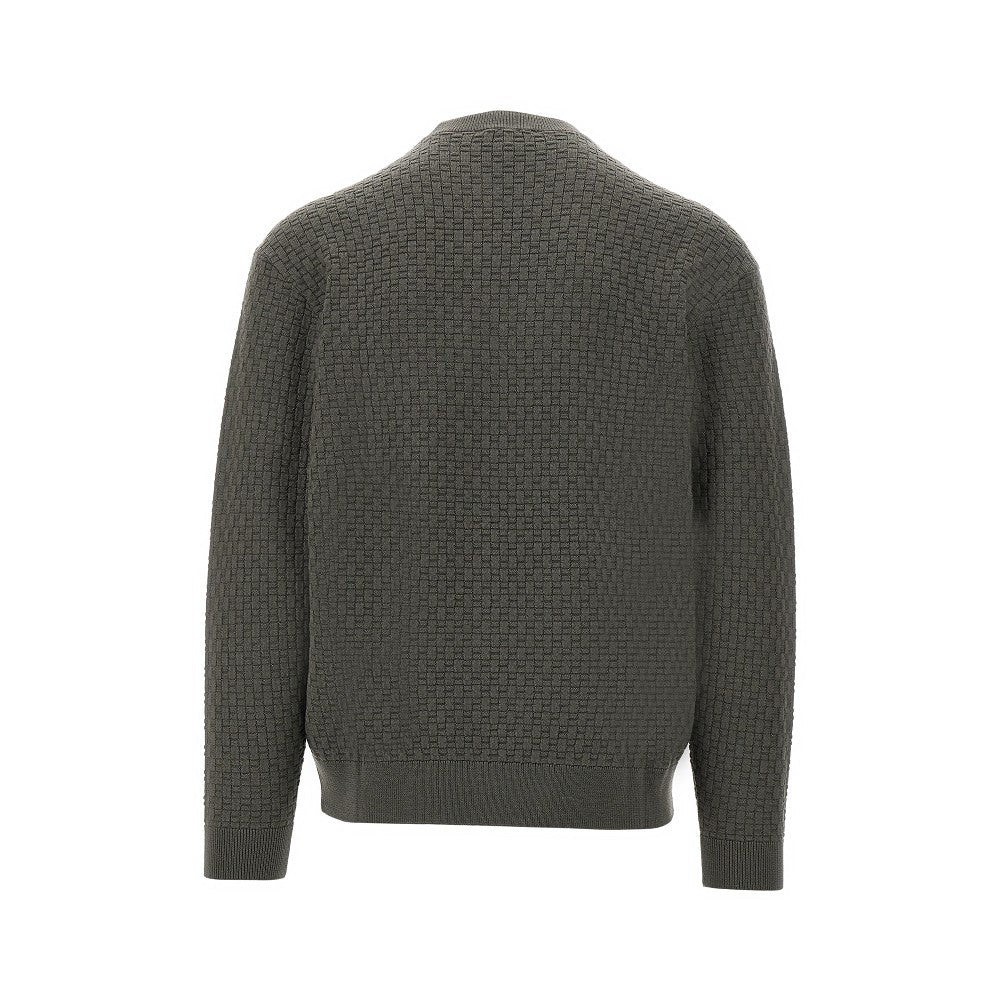 Jacquard wool crewneck sweater