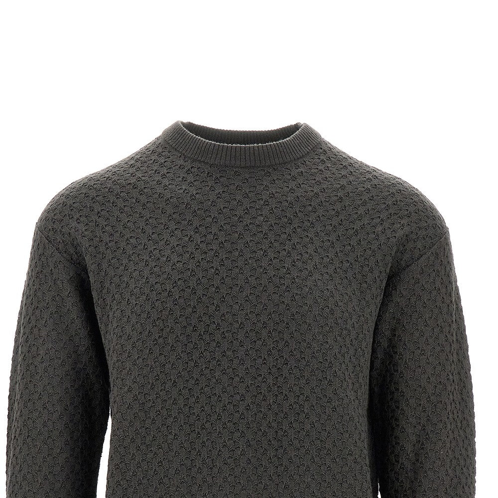 Held stitch wool sweater
