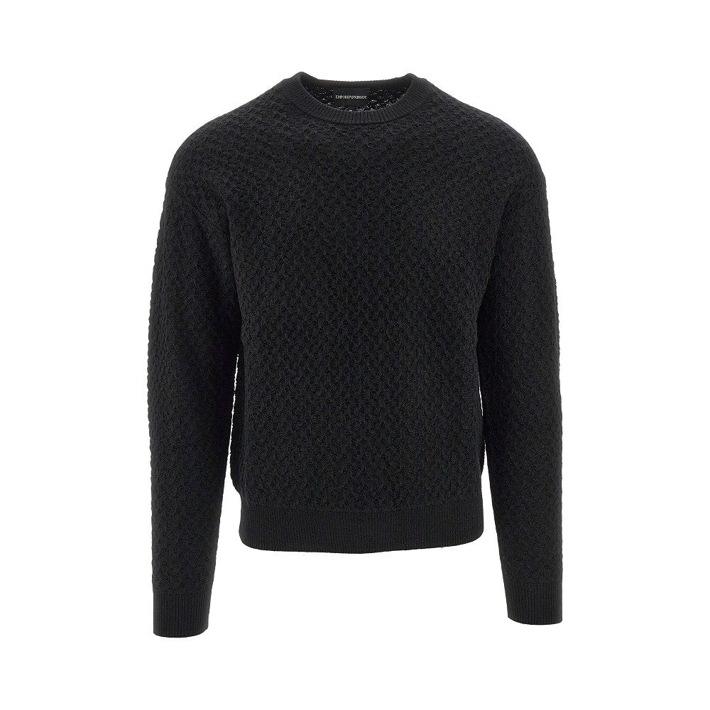 Held stitch wool sweater