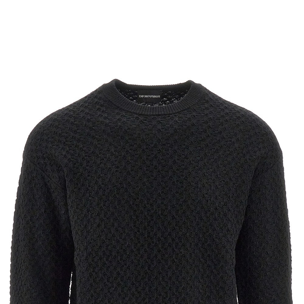 Held stitch wool sweater
