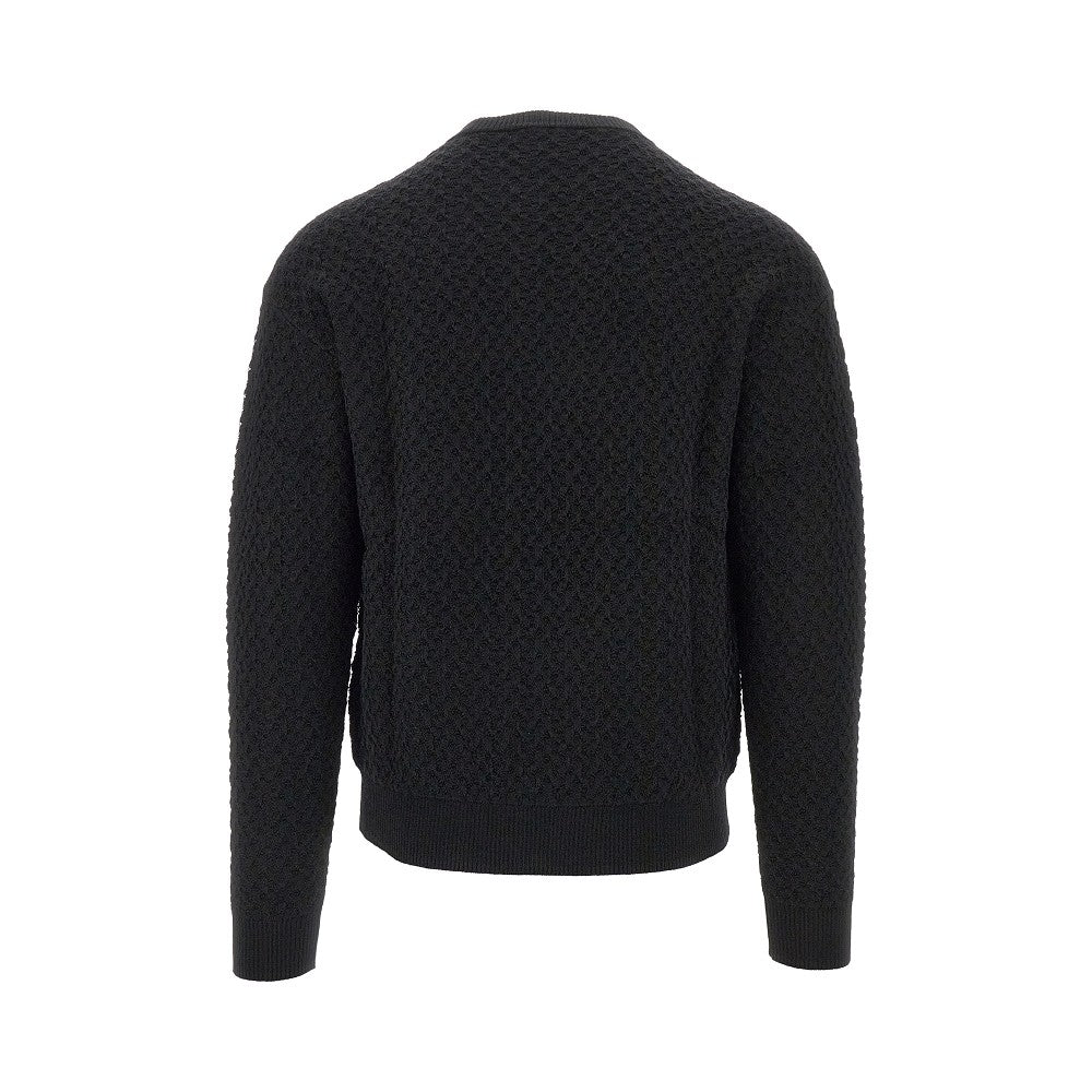 Held stitch wool sweater