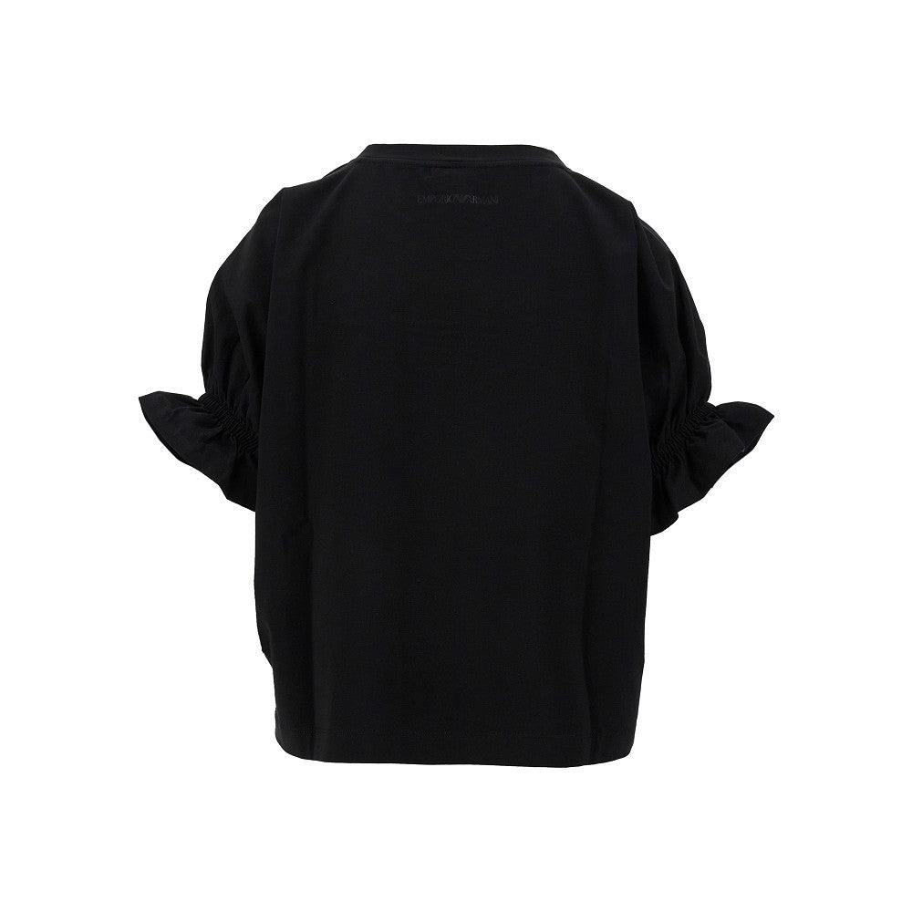 Eagle embroidery stretch jersey T-shirt