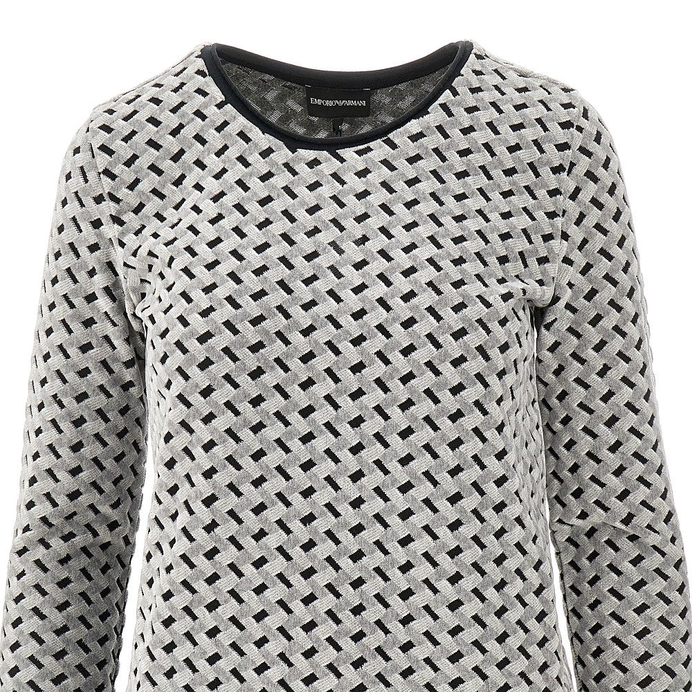 Devoré pattern cotton-blend sweater