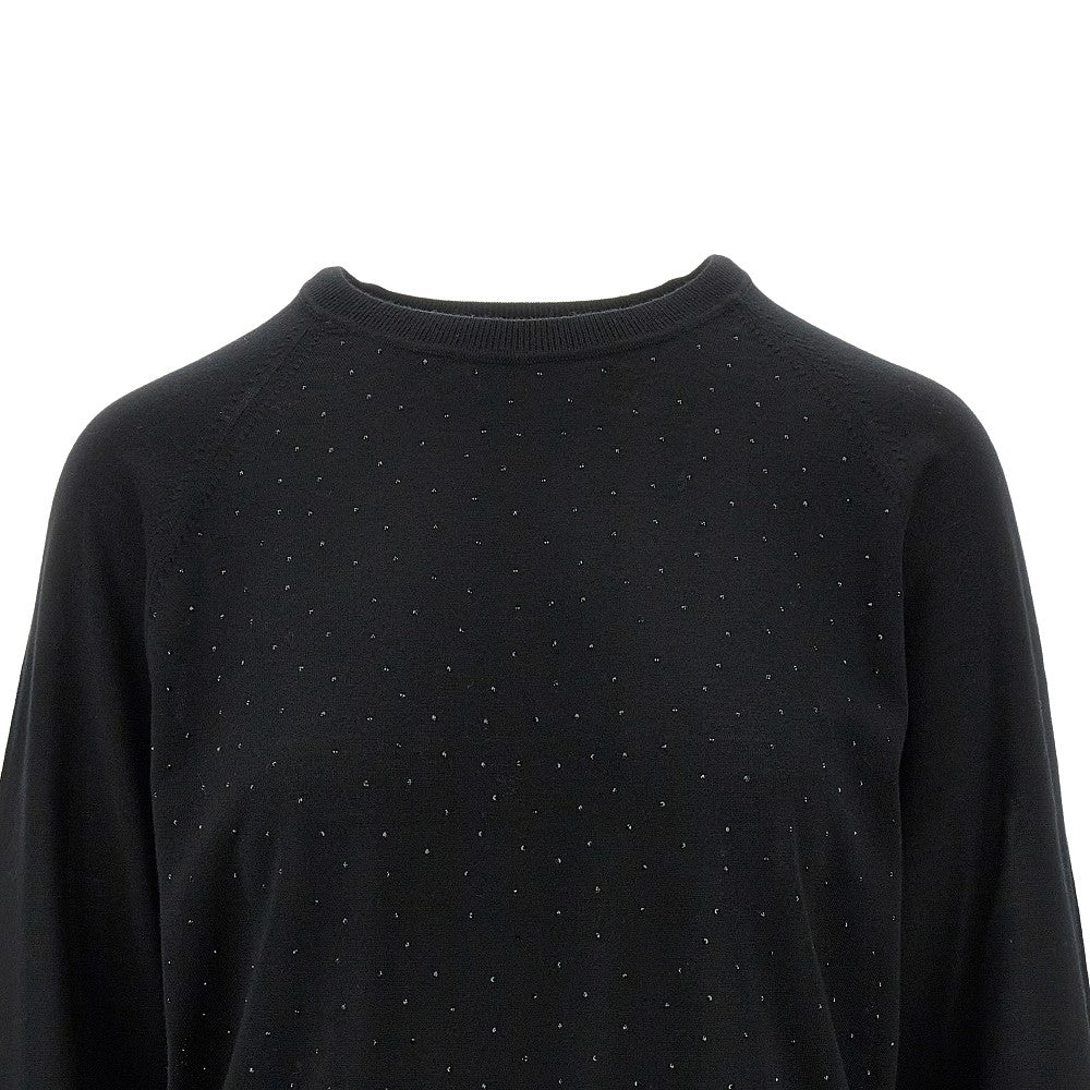 Strass-embellished wool sweater